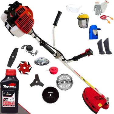 Imagem de Roçadeira Lateral Kawashima KW52L À Gasolina 52cc 2,5HP Para Todos os Tipos de Trabalho Com Carretel + Kit de 7 Opções de Cortes + EPI + ÓLEO TOYAMA