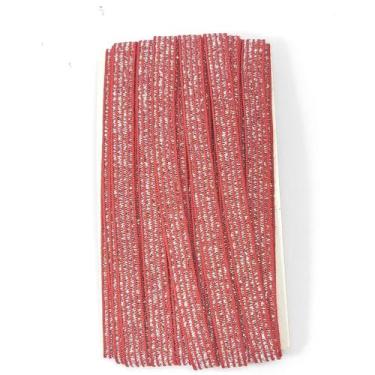 Imagem de 10 metros Elástico Lurex chato 7mm Vermelho 3557 010 encadernação - Mo