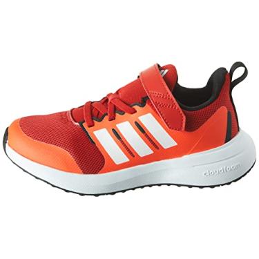 Imagem de adidas Tênis infantil unissex Fortarun 2.0, Melhor escarlate/branco/vermelho solar (elástico), 3 Little Kid