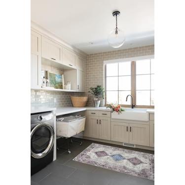 Imagem de Tapete lavável, casa de fazenda moderna, vintage, turco, boêmio, envelhecido, oriental, tradicional, tapetes para sala de estar, jantar, quarto, escritório, entrada, hall de entrada