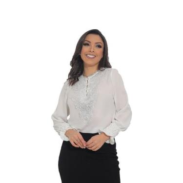 Imagem de Blusa feminina manga longa moda evangélica casual sku:bml15 - R.S MODA