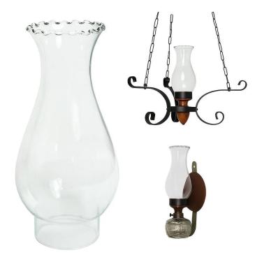 Imagem de 2X Cúpula De Vidro Manga Transparente Lampião 6,5 Cm Luxo