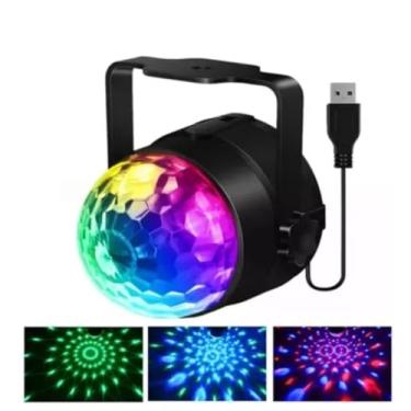 Imagem de Mini Canhão Refletor LED RGB 3W, USB, Iluminação Colorida, Preto