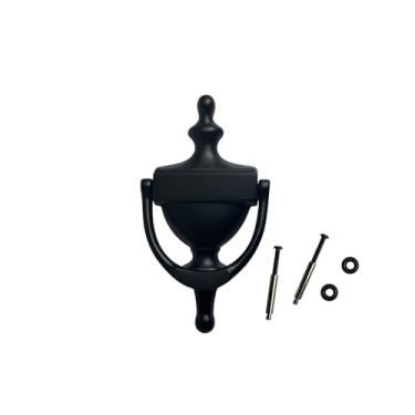 Imagem de Batedor de porta de latão sólido QCAA, 17,78 cm, preto fosco, 1 pacote