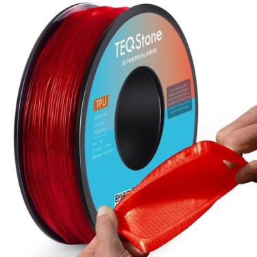 Imagem de Filamento de impressora 3D TeqStone TPU 1,75 mm vermelho 1 kg 95A