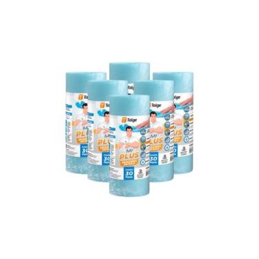 Imagem de Kit 6 Rolos Pano Microfibra c/ 30 Un. Cada 30cm Lavável - Talge
