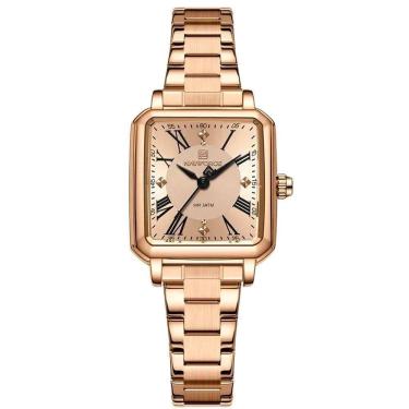 Imagem de Relógio Feminino Design Sofisticado Quartzo Em Aço Inoxidável À Prova Da Água Casual Rose