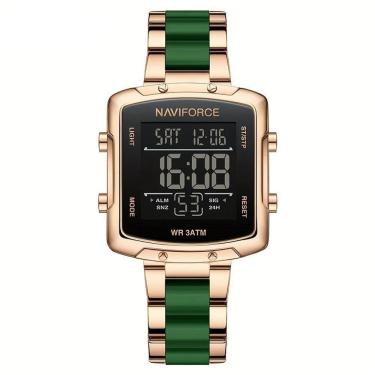 Imagem de Relógio Digital Feminino Fashion Design Simples Quadrado Em Aço Inoxidavel Rosa Verde