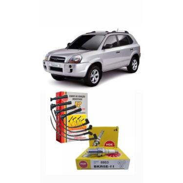 Imagem de Kit Cabos e Velas de Ignição Originais NGK - Hyundai Tucson 2.0 16v de