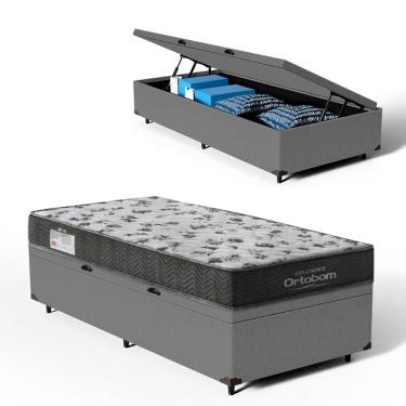Imagem de Cama Box Baú Solteiro + Colchão D33 Ortobom Iso 100 78cm