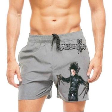 Imagem de Short Praia Shorts Banho Edward Mãos De Tesoura 324 - smoke, Preto, M 