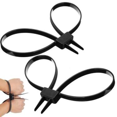 Imagem de Algemas Braçadeira Policia Dupla Flexivel Descartavel Kit 2 Uni Segura