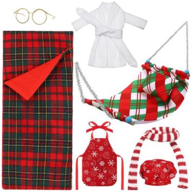 Imagem de Conjunto de acessórios para bonecas Christmas Elf, 8 peças Aoriher com