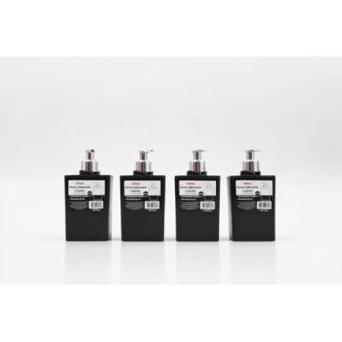Imagem de Porta Sabonete Líquido Elegante Para Banheiro Cozinha Oferta Preto (Kit 4)