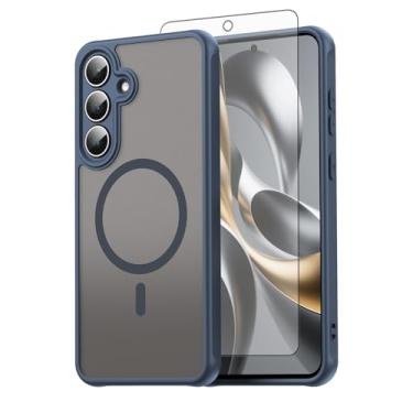 Imagem de Asuwish Capa de telefone para Samsung Galaxy S25 FE 5G, compatível com Magsafe magnético, translúcido fosco antiimpressão digital, capa protetora à prova de queda de grau militar S 25 EF S25FE 25S