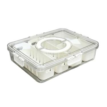 Imagem de Caixa Organizadora De Alimentos Transparente Geladeira Empilhável Multiuso Com Divisórias(Caixa 6 Divisórias Combinação)