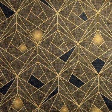 Imagem de Papel de Parede Efeito Gesso 3D Geométrico Lavável Adesivo Autocolante À Prova D'Água Impermeável (QUERO 5M X 45CM,GEOMÉO PRETO SOM DO)