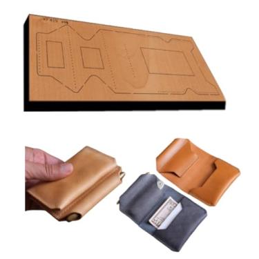 Imagem de YJIUYUANQ Matrizes de corte de couro, base de madeira, cortador de perfuração, corte manual, suporte de cartão, kit de artesanato para fazer carteira para artesanato artesanal DIY