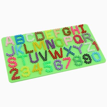 Imagem de H&W Alfabeto ABC~E e Numeral 1~9 Pegboard de contas de fusíveis, com 4 papéis de lroning, quadro de contas de ferro educacional, presente de aniversário, decoração divertida de brinquedo DIY (WA3-D1)