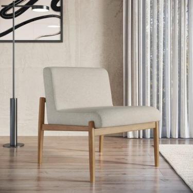 Imagem de Poltrona Decorativa Madeira Maciça Jequitibá Assento com Persintas Nar