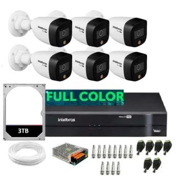 Imagem de Kit Intelbras 6 Cam 1220b Full Color Dvr 8ch C/Hd 3 Tb
