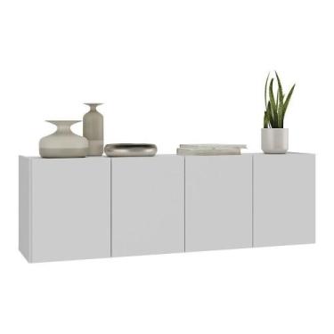 Imagem de Aparador Buffet Suspenso 4 Portas Multimóveis Mp8002 Branco Branco - M
