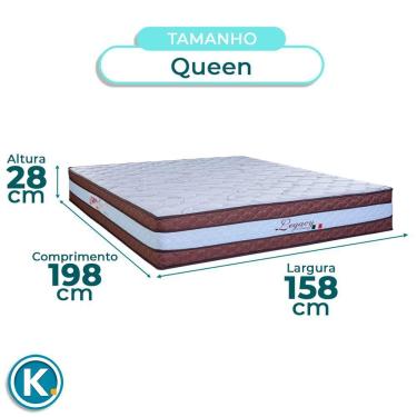 Imagem de Conjunto Cama Box Bege Queen + Colchão Molas Ensacadas Legaccy Paropas