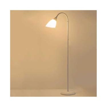 Imagem de Luminária de chão Luminária de chão branca para quarto, lateral sofá, escritório, luminária pé moderna com abajur