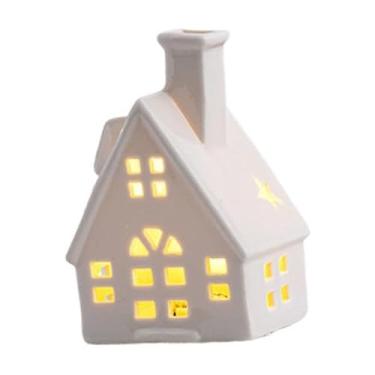 Imagem de Nishiyuenyi Decorações de Natal para Interiores, Casinhas de Cerâmica Iluminadas, Estatuetas de Mesa para Casas, Decoração de Fazenda, Style B, Tamanho real