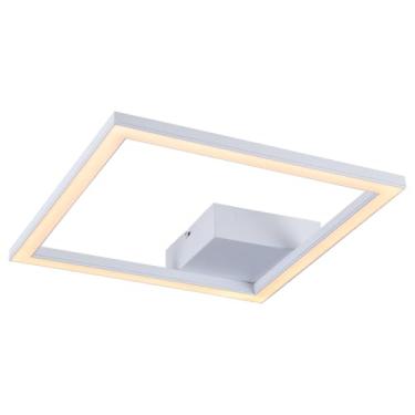 Imagem de Plafon de Sobrepor LED Integrado 24W Perfil Led Design Moderno Quarto Sala Escritorio Bivolt (Branco - Luz Amarela Quente 3000K)