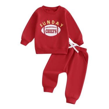 Imagem de Conjunto de roupas Sunday Chiefs Football para crianças de 5 a 6 anos 