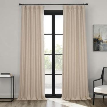 Imagem de HPD Half Price Drapes - Cortinas de linho sintético para sala de estar (1 painel) - 137 cm L x 213 cm C - Cortinas texturizadas para quarto de 213 cm de comprimento - Cortinas para decoração de casa