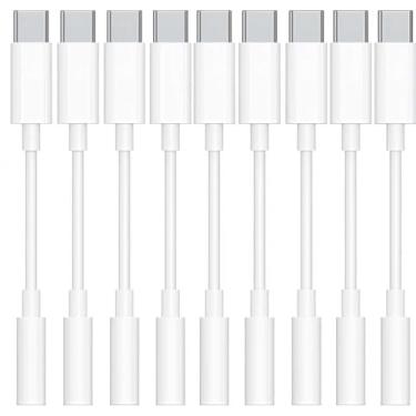 Imagem de Pacote com 10 adaptadores de áudio USB para conector de 3,5 mm, adaptador de fone de ouvido para USB C compatível com iPhone 17/16/15 séries, Samsung Galaxy S25, S24, S23 Ultra, Note 20, iPad Pro