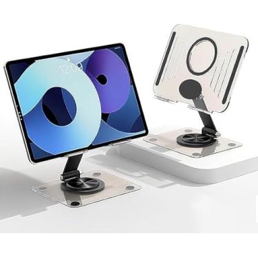 Imagem de Suporte de tablet dobrável para iPad, suporte de monitor portátil, suporte de base de mesa compatível com iPad Pro/Air/Mini/Samsung Galaxy Tab/telefones