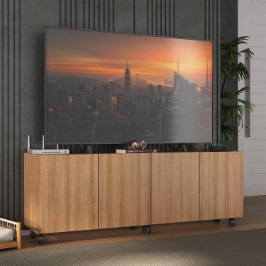 Imagem de Rack Para Tv Até 50 Polegadas Com E Rodízios Mp1069 Rustic