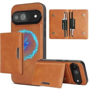 Imagem de Fofvccv Capa carteira para Google Pixel 10 Pro XL compatível com Magsafe, suporte magnético destacável 2 em 1 de couro com suporte flip à prova de choque com bloqueio de RFID para Pixel 10 Pro XL C1
