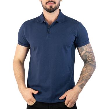 Imagem de Camisa Polo Ellus Melange Azul Marinho-Masculino