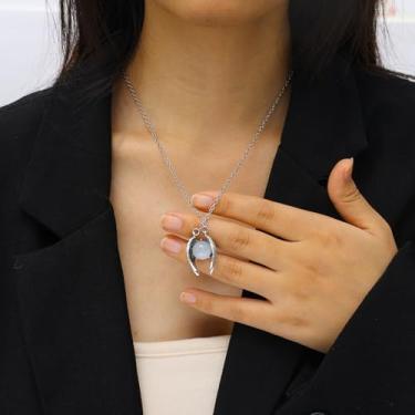 Imagem de Colar de cristal com asas de anjo para homens e mulheres, colar com pingente vintage, unissex, joia gótica, presente, corrente de aço, 29*2*2cm, Metal, Sem Pedra Preciosa