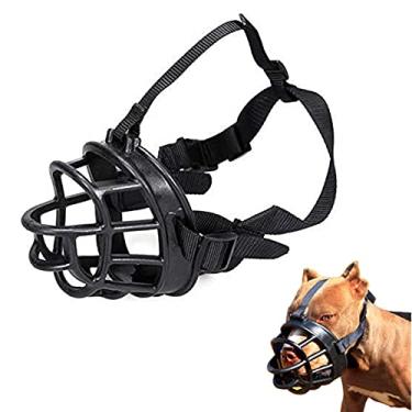 Imagem de DKE&HXL Focinheira para cães, focinheira de cesta macia ajustável para cães médios e grandes, pare de morder e latir, melhor para cães agressivos