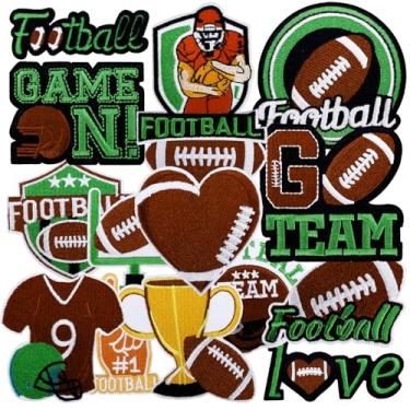 Imagem de Estedro 15 peças de adesivos de futebol para chapéus, roupas, esportes, ferro no caminhoneiro, chapéu, remendo, divertido, dia de jogo, torcida, aplique bordado fofo, costurado, faça você mesmo
