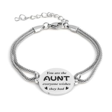 Imagem de EGHTvmok Ideias de presente de tia, presentes de aniversário de tia da sobrinha, sobrinho, presentes de Natal para tia, dia dos namorados, dia das mães, presente de corrente para tia aposentadoria