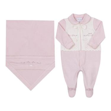 Imagem de Kit Saída Maternidade Luxo Bebê Menina Bordado Paraiso 16157-Feminino