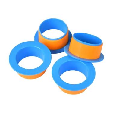 Imagem de harayaa Conjunto de 4 Dispensadores de Filme Stretch para Máquina de Envolvimento Termoencolhível, Protetores de Mão, Leves, com Alças para Paletes e, 76mm, Laranja Azul