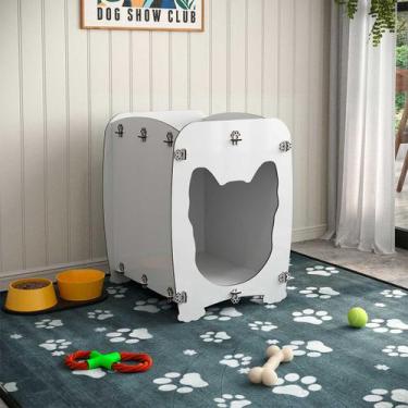 Imagem de Mesa de Cabeceira Casinha Pet Dog Ofertamo Cor:Branco, Branco