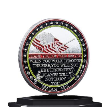 Imagem de Emblema Coin U.S. Fire Ball Aid Heroic Firefighter Glory de 4 cm