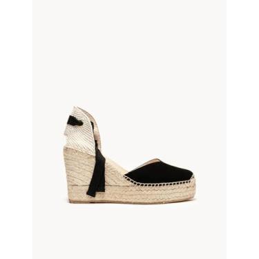 Imagem de Sandália Anabela Alta Romero Camurça Preto - Alhamas, Preto, 38