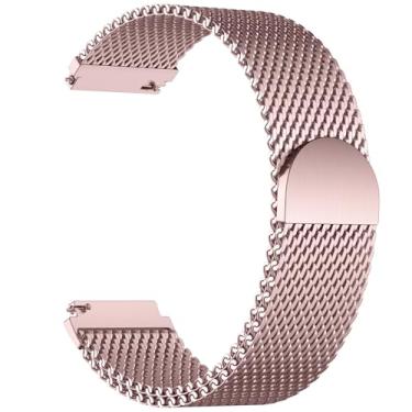 Imagem de GEAK Pulseira de relógio de metal de 20 mm, 22 mm e 18 mm compatível com Garmin Vivoactive 5/6/3/4, Venu 3S 2S/Venu 3 2, Forerunner 165/55/245/265, pulseira magnética de malha de aço inoxidável para