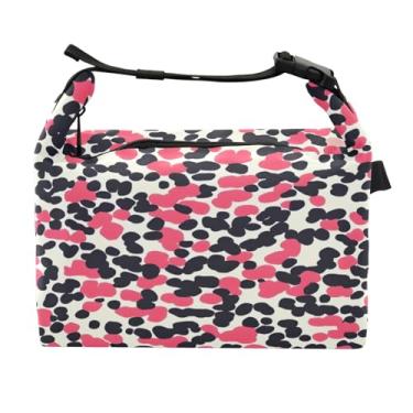 Imagem de STAYTOP Linda lancheira com estampa de leopardo com fivela de alça, lancheira isolada para meninos e meninas, lancheira térmica para trabalho escolar