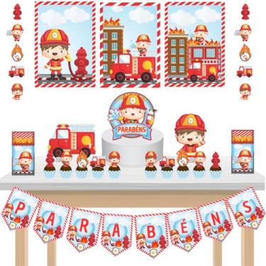 Imagem de Kit Festa Só um Bolinho Bombeiro Profissão 36 itens