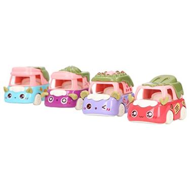 Imagem de Sanpyl Conjunto de Mini Veículo Retrátil de Desenho Animado, Carros de Brinquedo Movidos a Fricção para Presente de Meninas, Modelo de Carro Bonito para Desenvolvimento de Múltiplas Habilidades, de